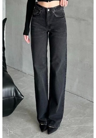 Balenbi Kadın Yüksek Bel Jean Yıkamalı Geniş Paça Wide Leg Kot Pantolon 1242 Antrasit W52 Balenbi Kadın Yüksek Bel Jean Yıkamalı Geniş Paça Wide Leg Kot Pantolon 1242 Antrasit W52