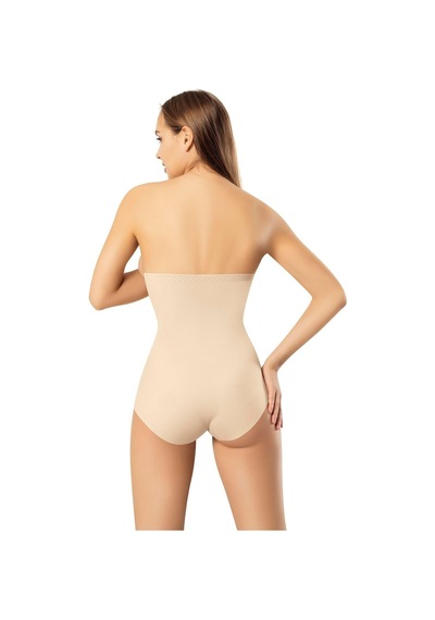Balenbi Kadın Lazer Kesim Yüksek Bel 1 Beden Incelten Premium Silikonlu Slip Korse 1040 Ten