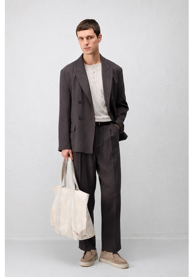 Antioch Modal Karışımlı Relaxed Fit Erkek Blazer Ceket Koyu Kahve