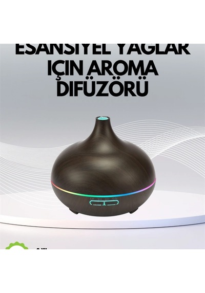 550 Ml Ultrasonik Aroma Difüzörü 7 Renk Led Işıklı Ve Zaman Ayarlı