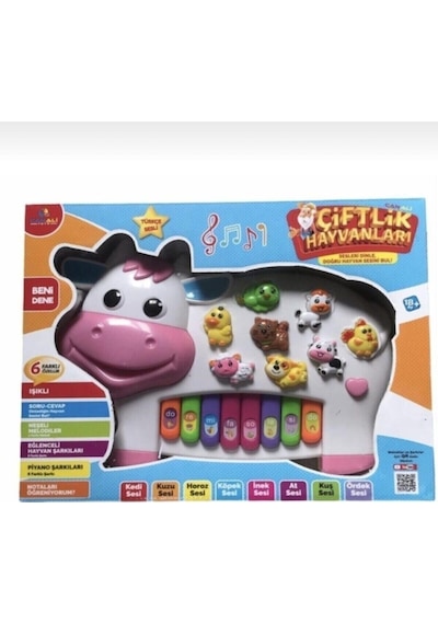 Can Ali Toys Rengarenk Pilli Işıklı Şarkılı Soru Cevaplı Türkçe Hayvan Sesli Çiftlik Hayvanlı Inek
