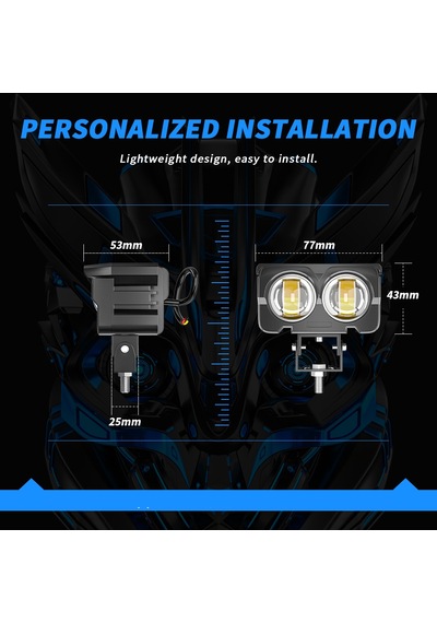 Motosiklet Led Sis Farı 2 Adet Set Metal Kasa Baykuş Model
