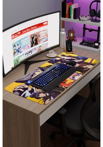 Persona 4 Kaymaz Dikişli Kauçuk Oyuncu Mousepad V2 - 90x40 Xxl Gaming Mouse Pad Fare Altlığı
