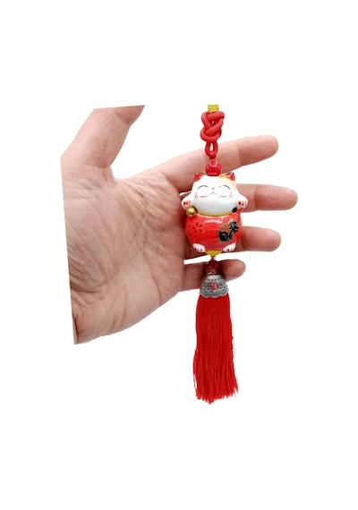 Feng Shui Maneki Neko Şans Kedisi Kırmızı No.1