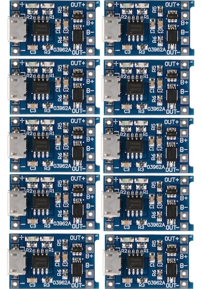 Tp4056 10 Adet Korumalı 1A Lipo - Li Ion Pil Şarj Devresi 3,7V Mi