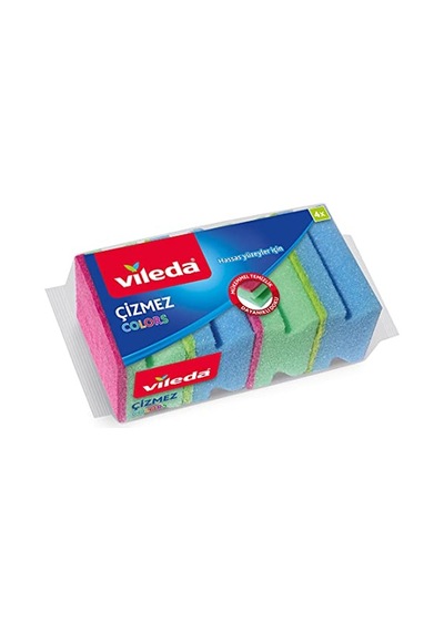 Colors Çizmez Sünger 4'lü Oluklu Yeşil--pembe