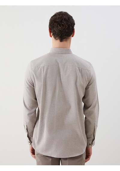Lcwaıkıkı Classic Kahverengi Regular Fit Oxford Cepli Erkek Gömlek