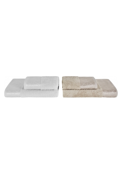Karaca Home Luica 4 Parça Banyo/Baş Havlusu Hamam Seti Offwhite Bej Bej - Beyaz