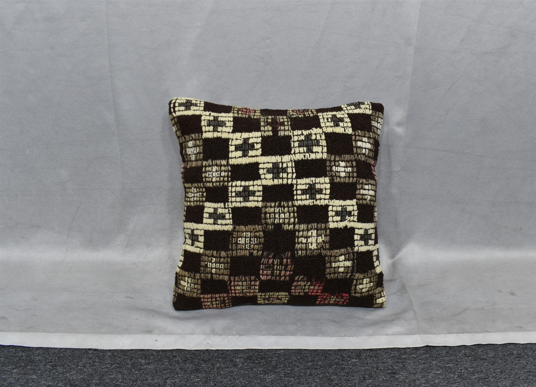 Zehra Abla Halı Yeni El Dokuma Dekoratif Kilim Kırlent Yastık Kılıfı 6504 Çok Renkli