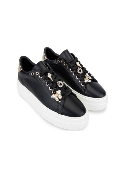 Tamer Tanca Kadın Suni Deri Siyah Analin Sneakers & Spor Ayakkabı 1009 2210 Bn Ayk Sk25-26 Sıyah Anl Siyah