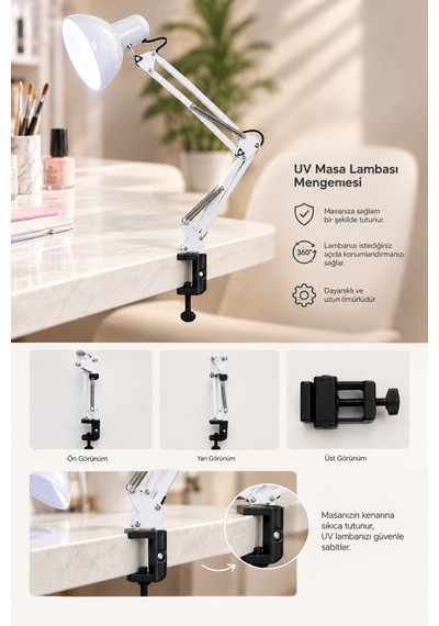 Mengene Protez Tırnak Masa Uv Lamba Mengenesi Easy Beauty