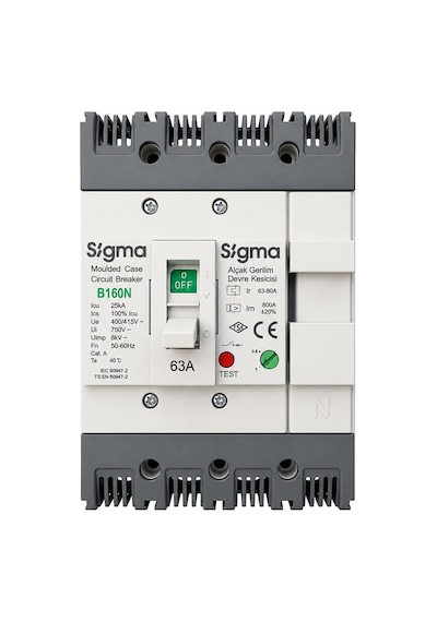 Sigma Ayarlı Tip Ag Devre Kesici B160 63a 4p 25ka