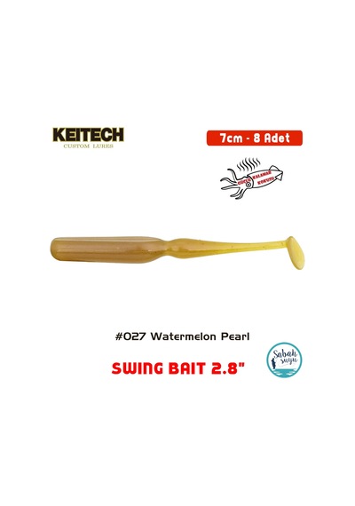 Keitech Swing Bait 7cm 2.8" 027 Watermelon Pearl Kokulu Silikon Balık