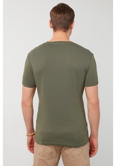 Buratti Pamuklu V Yaka Slim Fit Erkek T Shirt 5902122 Haki