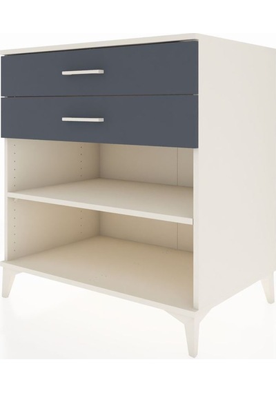 Kronos Şifonyer Tek Raflı 2 Çekmeceli 88x59x96 Aytaşı-antrasit Aytası