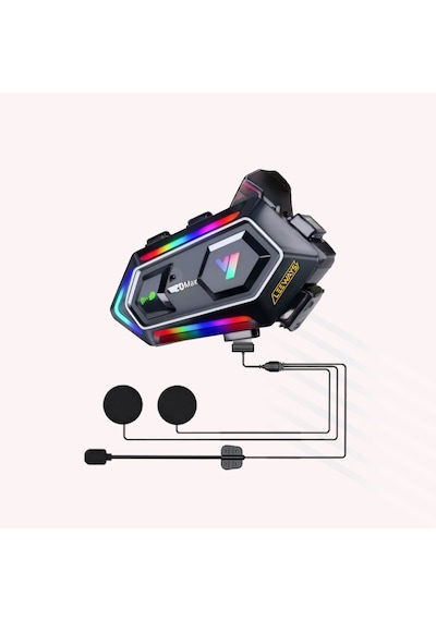 Y20 Max Motorsiklet Intercom Su Geçirmez Kask 2 Kişi Telsiz Bağlantılı Intercom Rgb Intercom