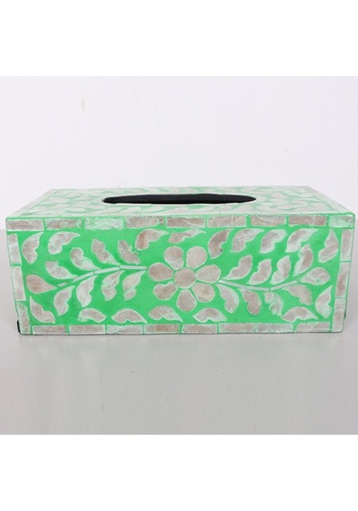 Anita Sedefli Dikdörtgen Peçetelik 23x12x8,5 Cm Yeşil