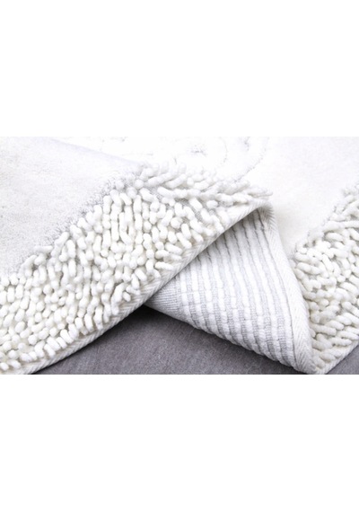 Cotton Special 2'li Oval Osmanlı Desen Pamuklu Klozet Takımı Krem 60 x 100 / 50 x 60 CM Krem