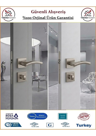 Çelebi Balmondi Rozetli İç Kapı Kolu - Parlak Nikel - Wc Banyo