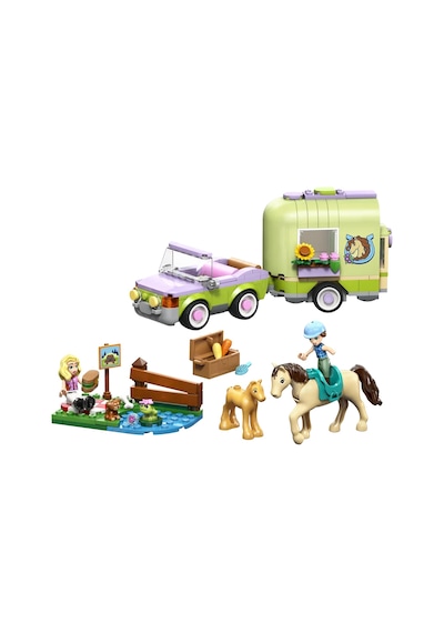 LEGO®  Friends At ve Tay Römorku Oyuncağı 42695-7 Yaş ve Üzeri Çocuklar için Minifigür İçeren Yaratıcı Oyuncak Yapım Seti(279Parça)