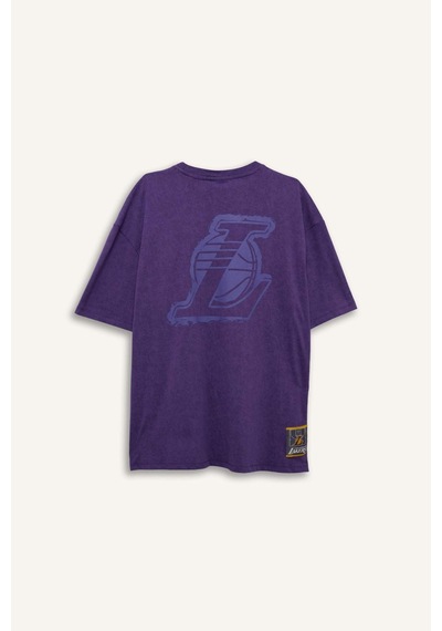 Defacto Nba Los Angeles Lakers Kısa Kollu Tişört G0912ax26smpr299 Mor-pr299