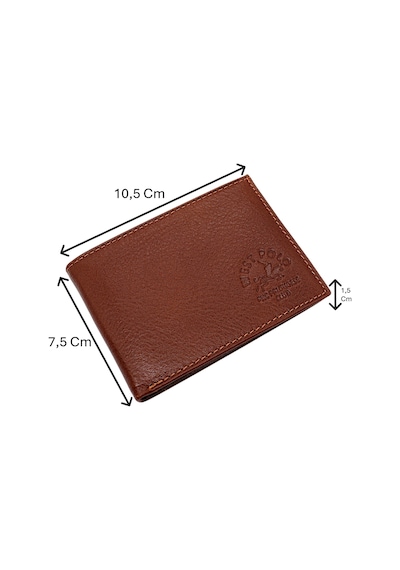Westpolo Hakiki Deri Kağıt Para Ve Bol Şeffaf Kart Bölmeli Unisex Kartlık - 617 Taba