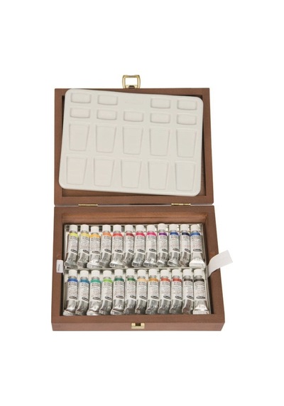 Schmincke : Horadam Aquarell Tüp Sulu Boya Seti 24 Renk X 5 Ml Tüp Ahşap Kutu