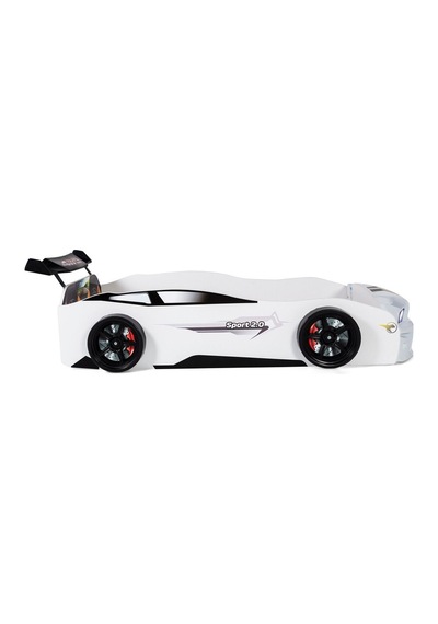 Bazalı Beyaz Arabalı Yatak Sport Mst Işıklı 90x190 Cm Bazalı Beyaz Arabalı Yatak Sport Mst Işıklı 90x190 Cm