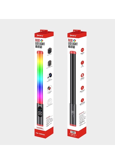 Jmary FM-128RGB OLED Ekran Göstergeli RGB Led Işıklı Su Geçirmez Aydınlatma Çubuğu JMARY-TA84068