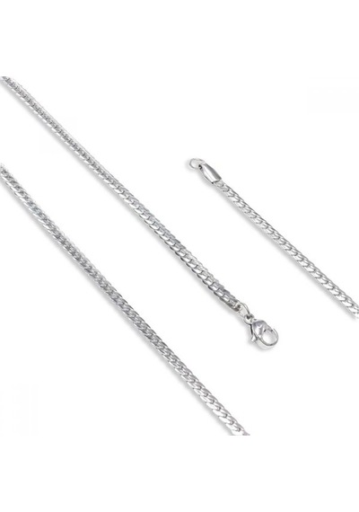 Erkek Balık Sırtı Çelik Kolye 0.8mm 9198 Gümüş
