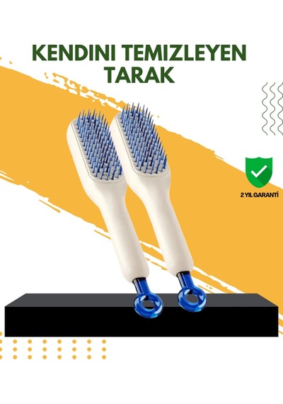 Kendi Kendini Temizleyen Saç Tarağı Anti-statik, Silikon Uçlu, Abs Malzeme, 22x4 Cm Çok Renkli