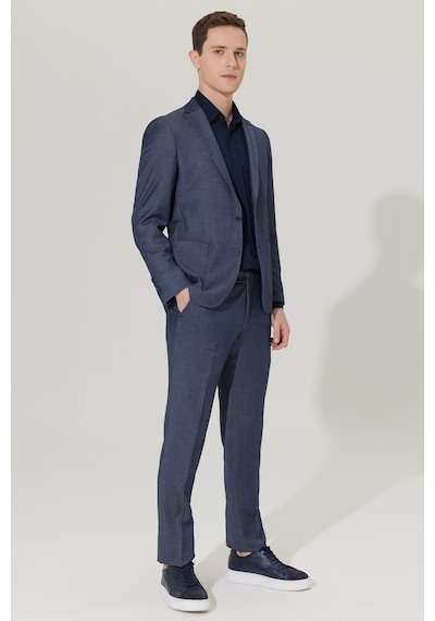 Altınyıldız Classıcs Erkek Lacı Slim Fit Dar Kesim Mono Yaka Armürlü Takım Elbise