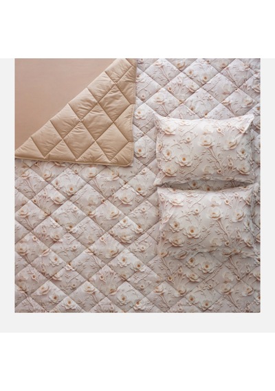 Seraphina Luxe Çift Kişilik Çiçek Desenli Premium 5d Uyku Seti Çeyiz Seti Lastikli Çarşaflı Beyaz