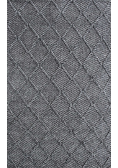 Eko Halı Jade Dıamond Antrasıt Naturel Kazak Örgü Desenli El Dokuma Örgü Halı - 80X150