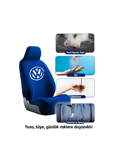 Oto Koltuk Kılıfı Volkswagen Golf Uyumlu %100 Penye 6 Renk Araç Servis Kılıfı Terletmez,yıkanabilir Lacivert