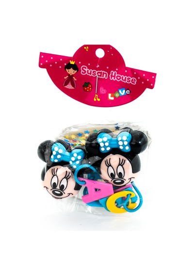 Biem Mickey Mouse Lastik Toka Mavi Gold/gümüş