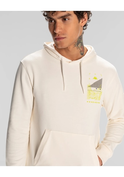 Kappa Authentic Spacetime Hoodie Erkek Sweatshirt-beyaz Beyaz