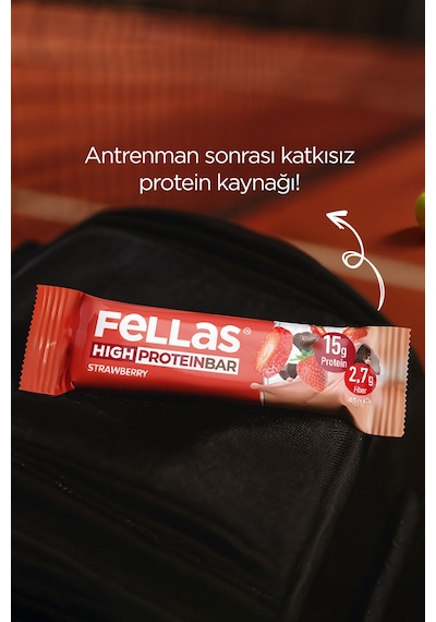 Fellas Yüksek Protein Bar Çilekli 45 x 12 Adet