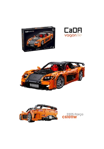 Cada Uzaktan Kumandalı Mazda Rx-7 3305 Parça Premium Yarış Aracı Yapım Seti -ffc61502w-3305