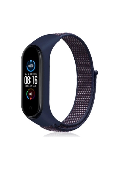 Ugr02 Xiaomi Mi Band 4 Hasırlı Cırtcırtlı Kordon - Lacivert-mor