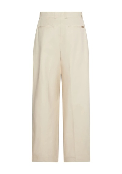 Calvin Klein Stretch Chıno W/ Pleat - Wıde Le Kadın Krem Kumaş Pantolon