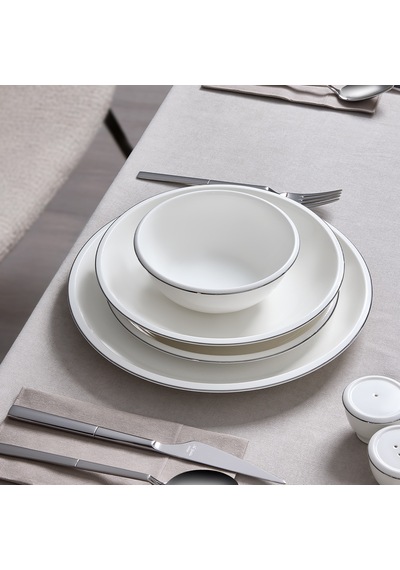 Evaliza Elegant Platin 30 Parça 6 Kişilik Yemek Takımı Renkli