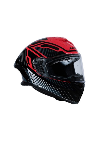 Just1 J-str Tactical Kapalı Motosiklet Kaskı Kırmızı Gümüş Kırmızı / Gümüş