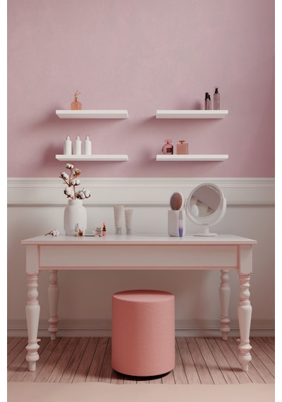 Yankı-BYEG 30 cm 4lü Mat Beyaz Mdf Mini Duvar Rafı Çiçeklik