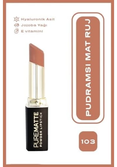 Powder Lipstick No: 103 - Nemlendirici Pudramsı Mat Ruj 0