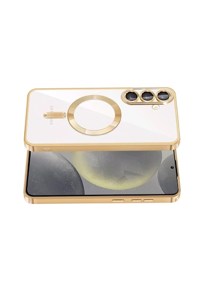Samsung Galaxy Uyumlu A37 5g Kılıf M-safe Özellikli Kamera Lensli Korumalı Şeffaf Silikon Kapak Gold