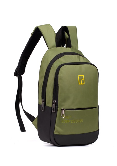 Esvelans Unisex Mini Sırt Çantası, Çok Gözlü Günlük Sırt Çantası Haki