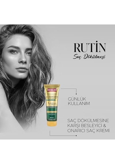 Saç Dökülmesine Karşı Bakım Kremi Argan Yağlı Bitkisel Kompleks B19 74 Bitkisel Serum Onarıcı Parlaklık Veren