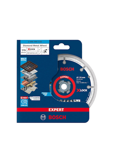 1x Expert Diamond Metal Wheel X-lock Kesme Diski 115 Mm Dökme Demir, Paslanmaz Çelik, Çelik, D