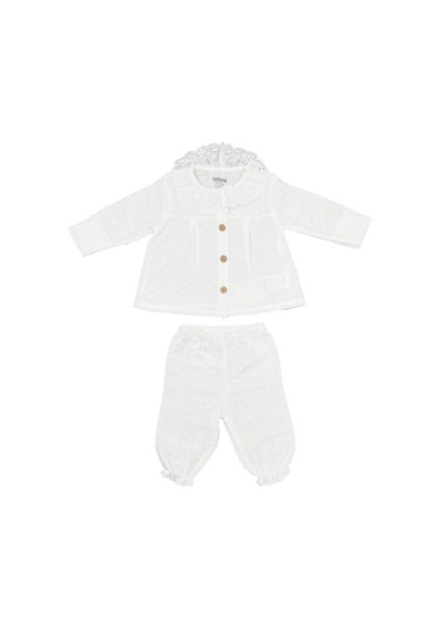 Baby Müslin Newborn Pure Theme Hırka 2'li Takım 10135 Ekru